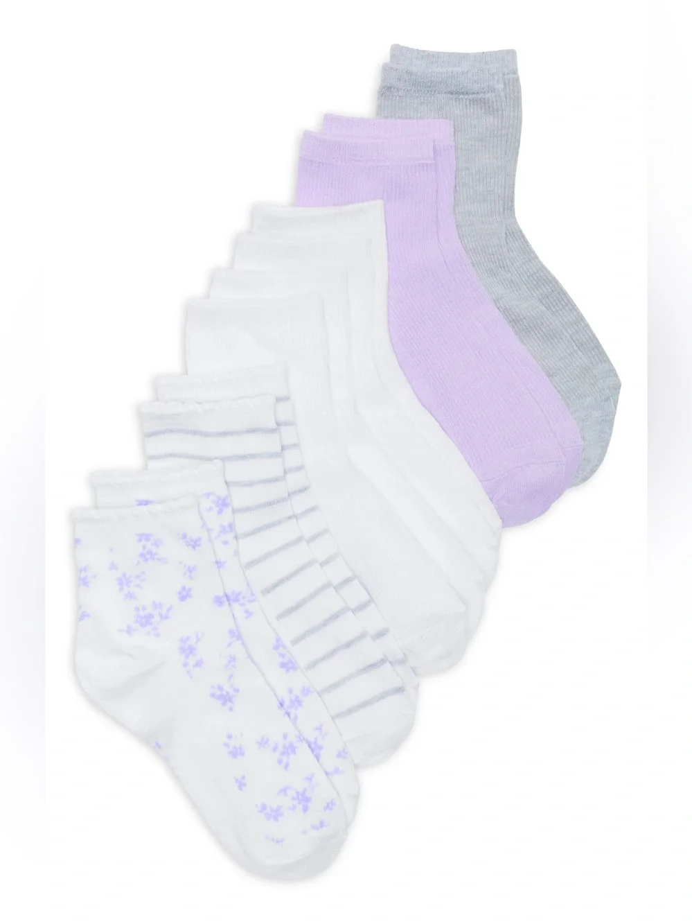Tahari Women’s Assorted Ankle Socks Lupine/ Lavender/ White/ Grey Size 6 Pairs